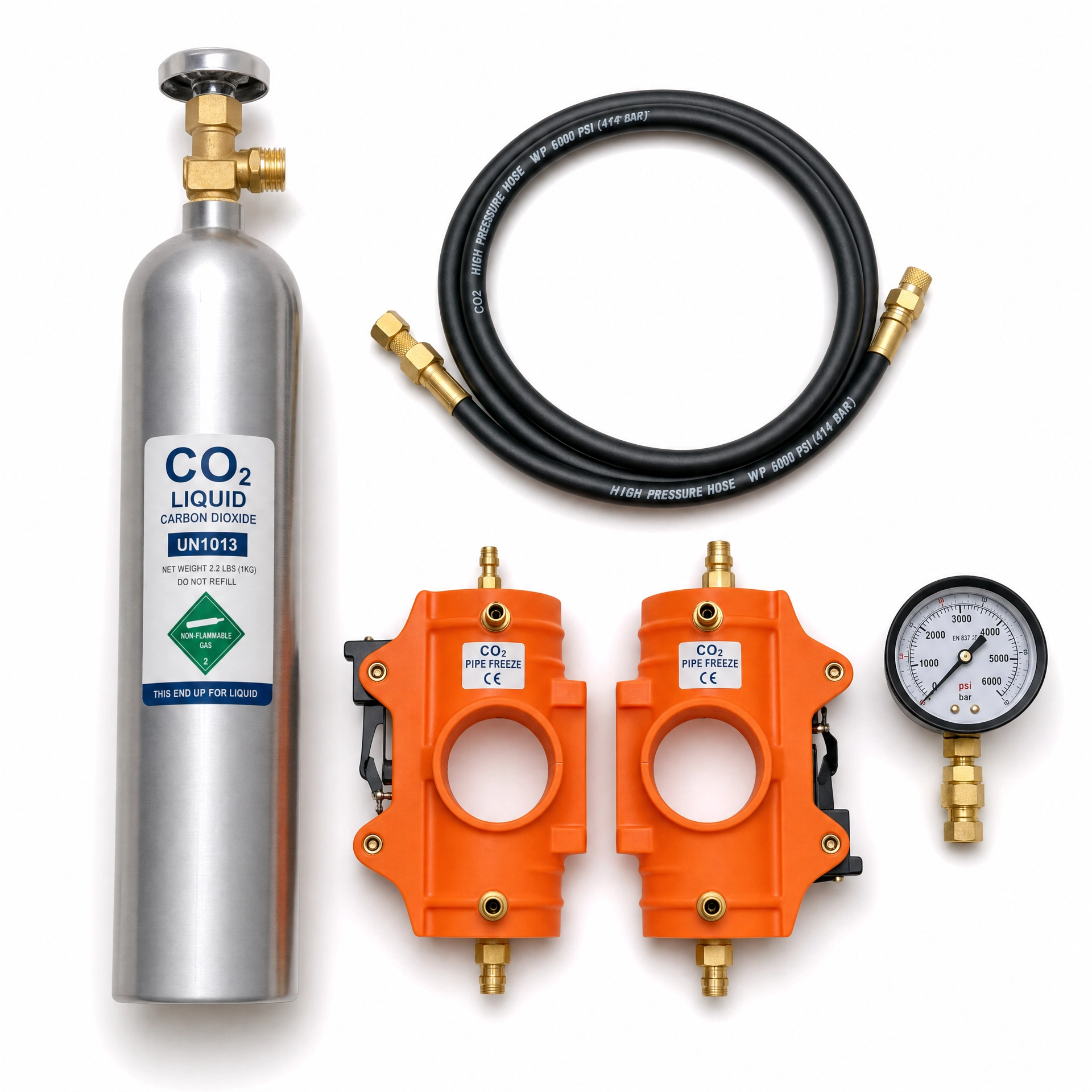 Professional pipe freeze kit
